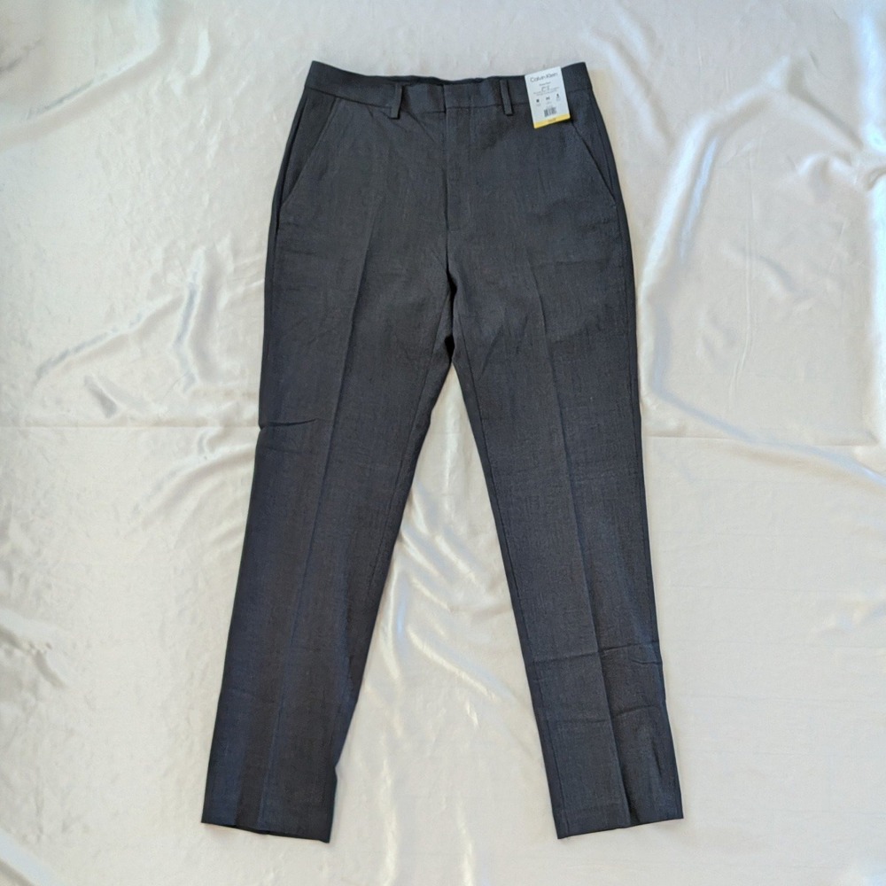 New Calvin Klein Men's Slim Fit Dress Pants Gray 32x32 NWT